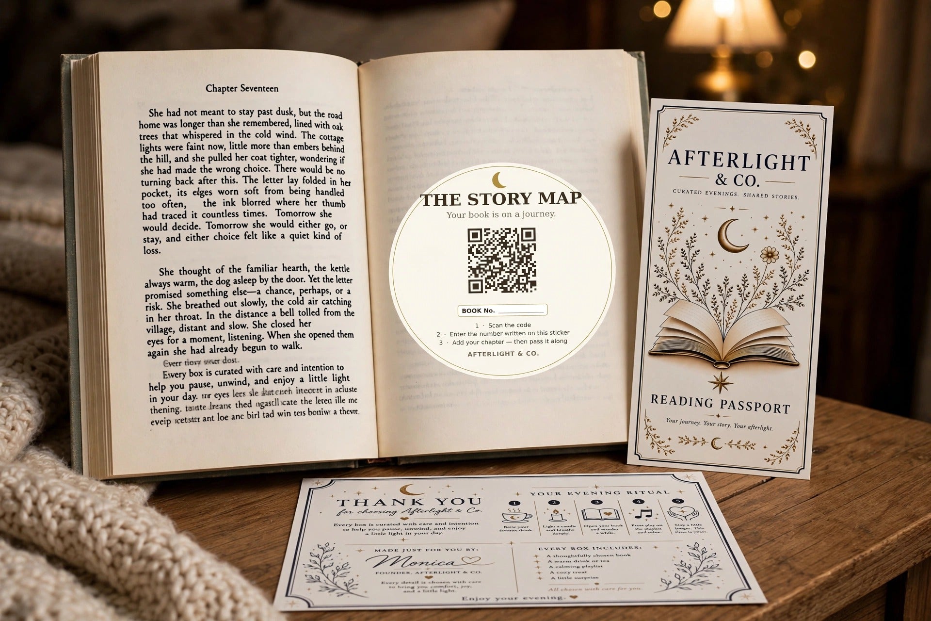 An open book with its numbered Story Map sticker on the first page